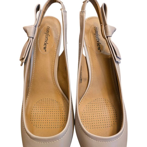 NWOT  -  COMFORTVIEW Beige/Cream Slingback Pumps sz 12  -  NWOT - Picture 5 of 10